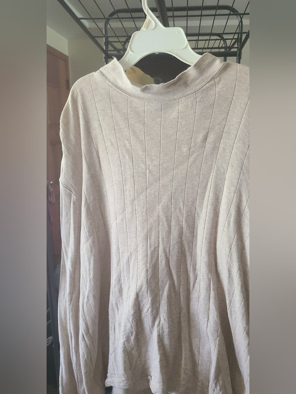 Vintage Men's Soft Ribbed Mockneck Lite Sweater - Light Beige